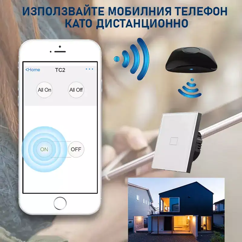 BroadLink TC2 сензорен ключ за осветление с Wi-Fi управление